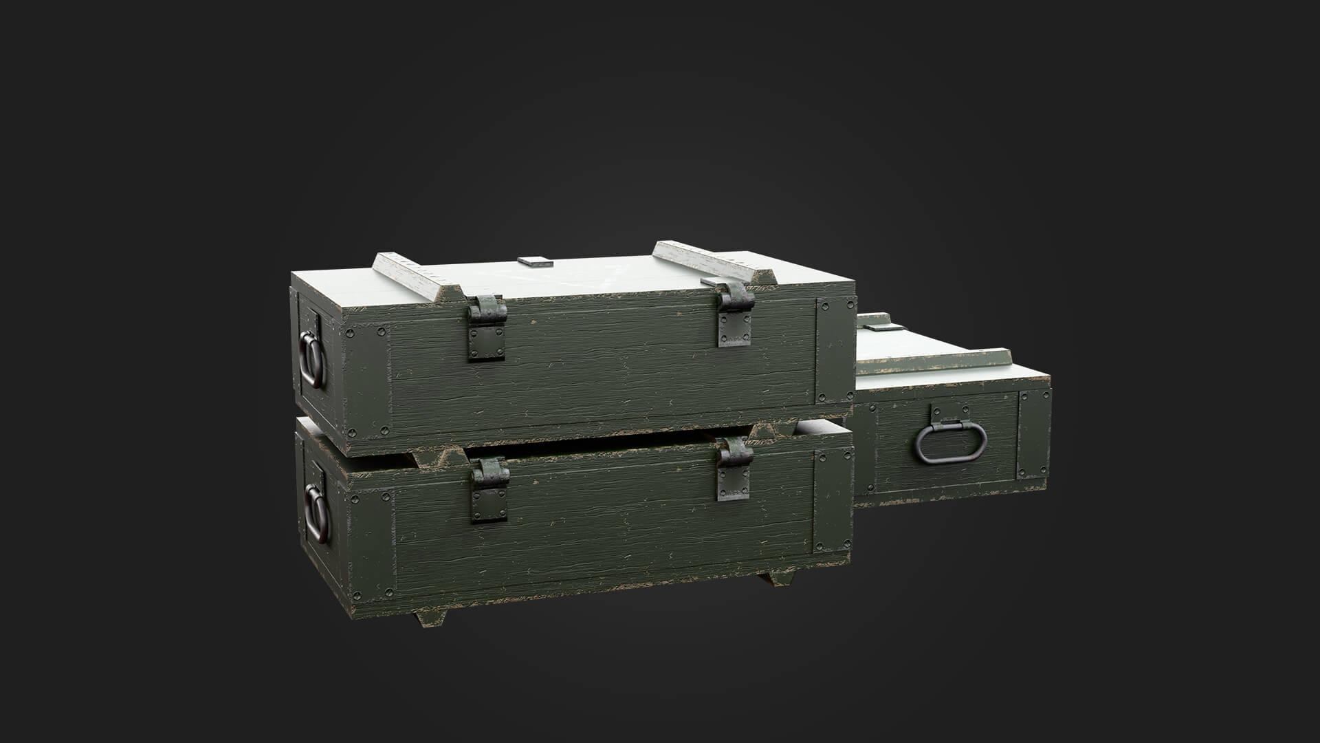 Military Box Military 3D Model Game Ready Prop 3D Model