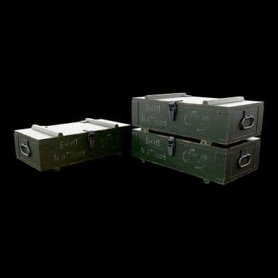 Military Box Military 3D Model Game Ready Prop