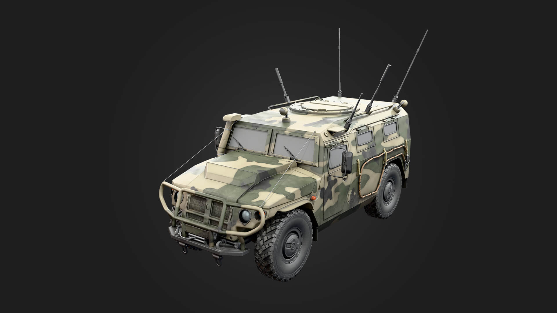 Tiger Russian Military Vehicle Military 3D Model Game Ready Prop 3D Model