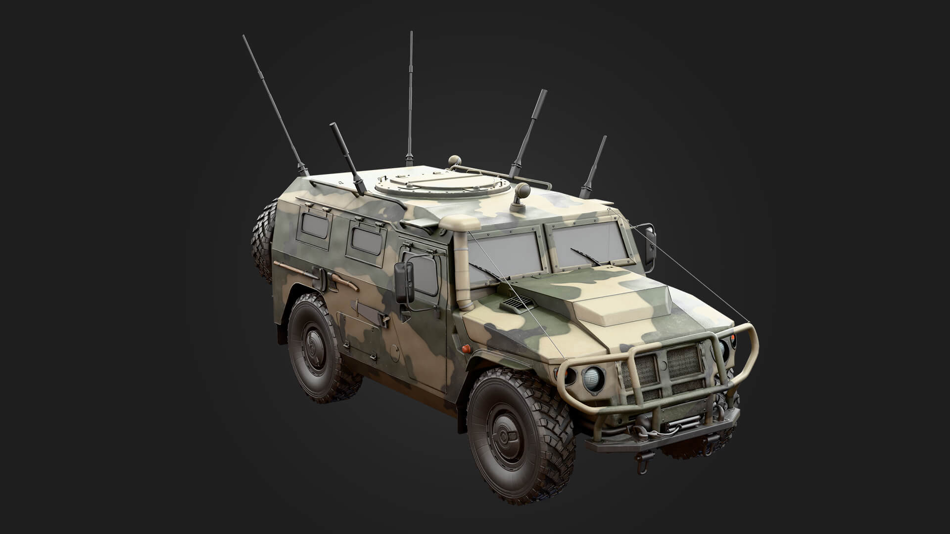 Tiger Russian Military Vehicle Military 3D Model Game Ready Prop 3D Model