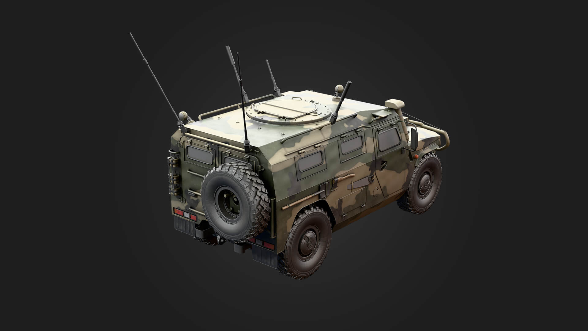 Tiger Russian Military Vehicle Military 3D Model Game Ready Prop 3D Model
