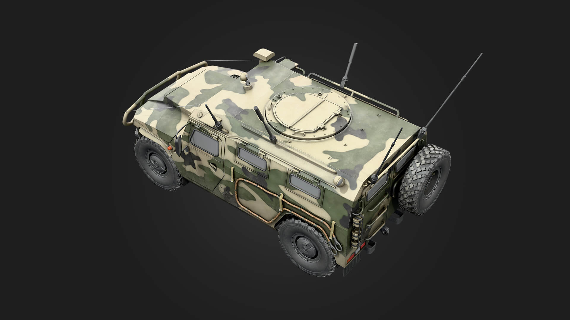 Tiger Russian Military Vehicle Military 3D Model Game Ready Prop 3D Model