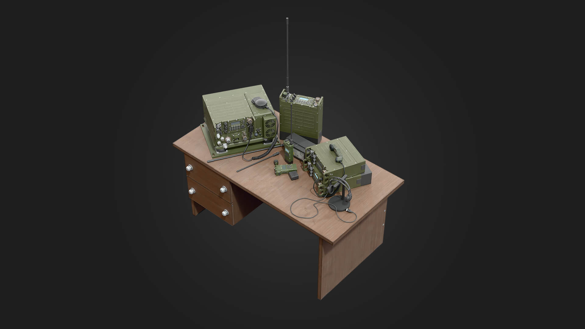 Military Radio Unit Military 3D Model Game Ready Prop 3D Model