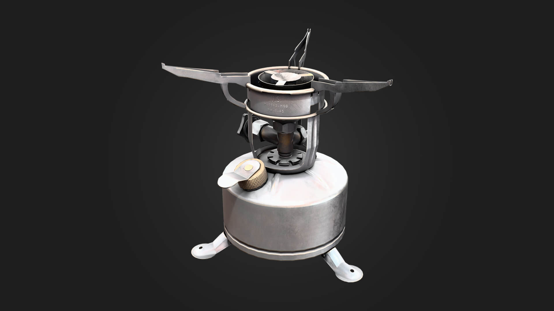 Military Stove Military 3D Model Game Ready Prop 3D Model