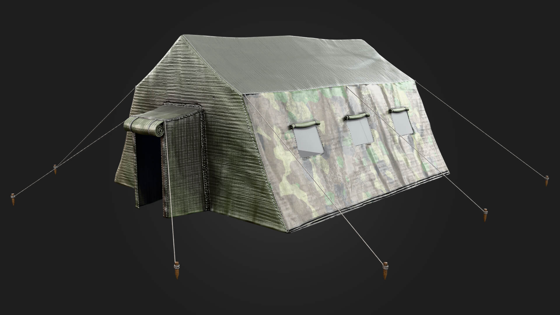 Military Tent Military 3D Model Game Ready Prop 3D Model