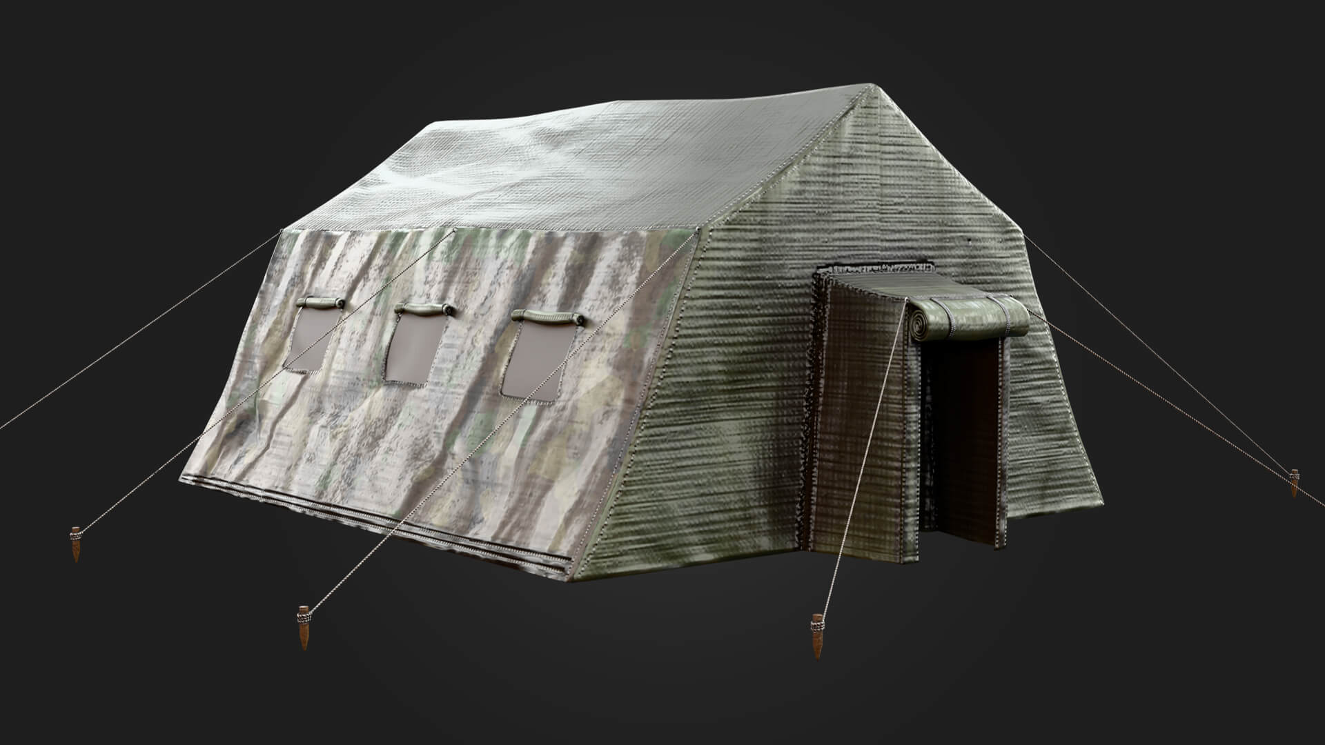 Military Tent Military 3D Model Game Ready Prop 3D Model