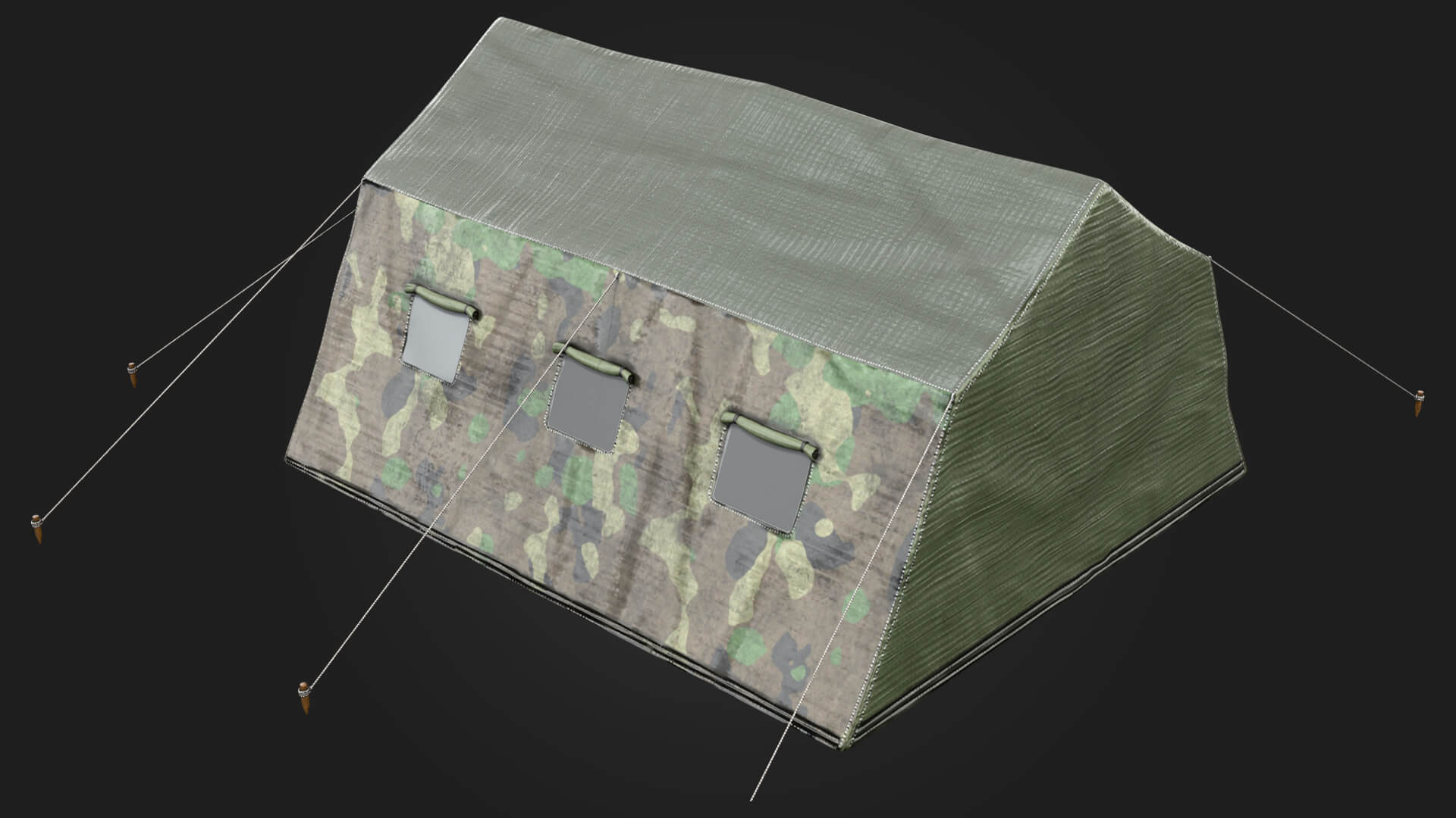 Military Tent Military 3D Model Game Ready Prop 3D Model
