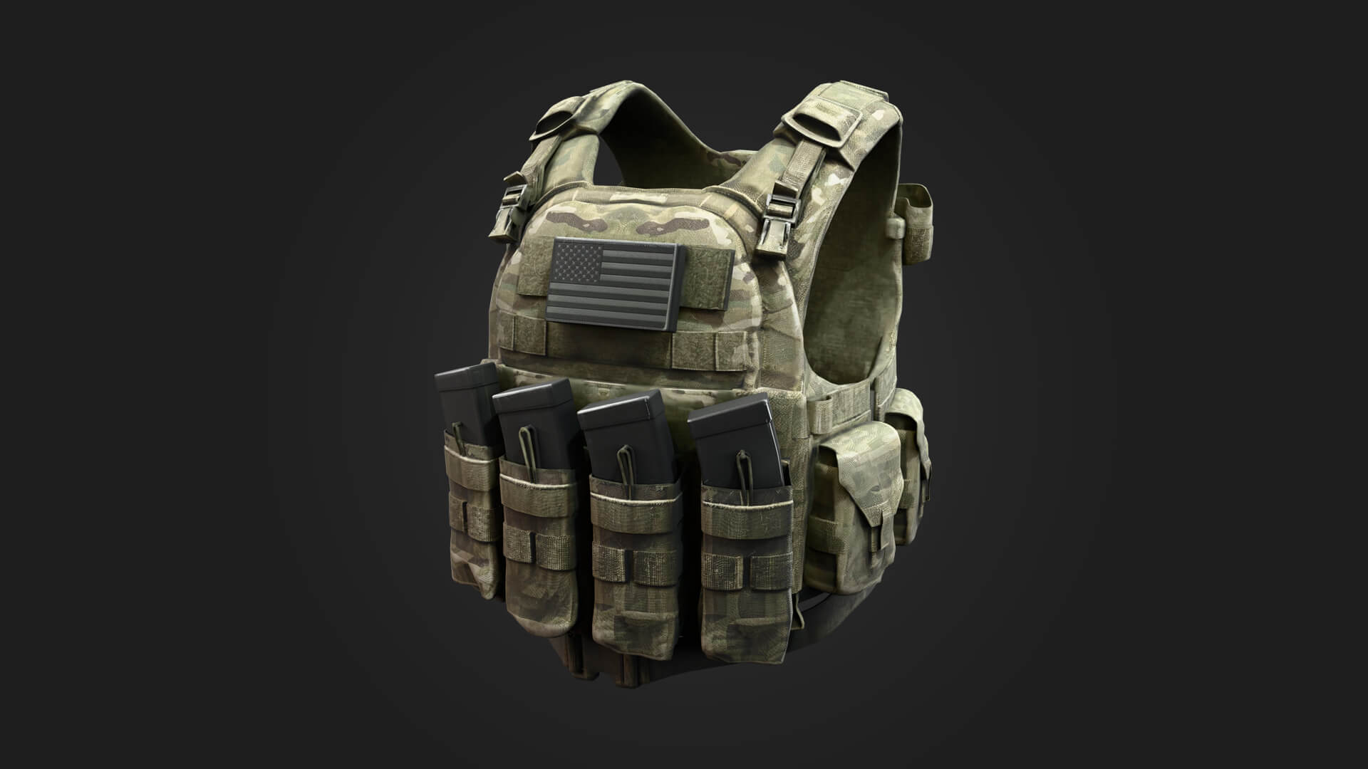 Modern Tactical Vest 3D Model Game Ready Prop 3D Model