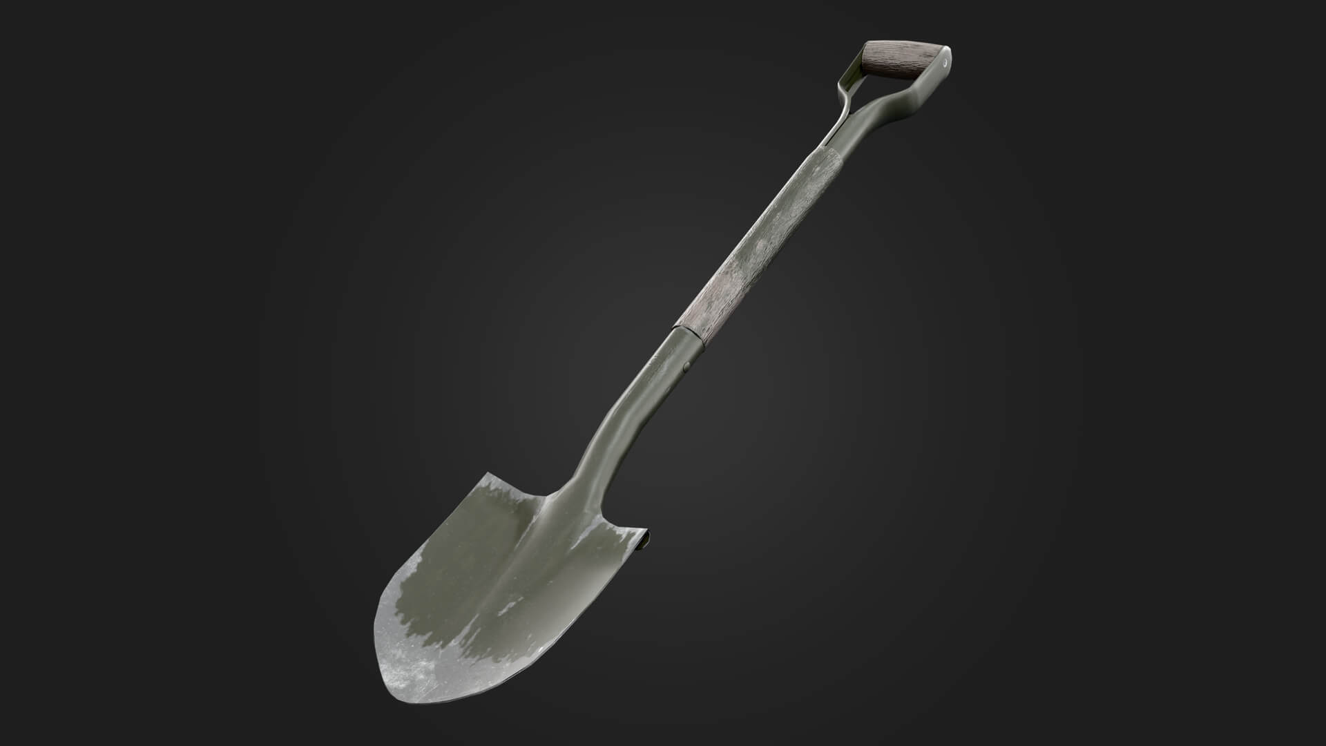 Old Military Shovel Military 3D Model Game Ready Prop 3D Model