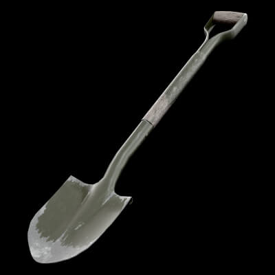 Old Military Shovel Military 3D Model Game Ready Prop