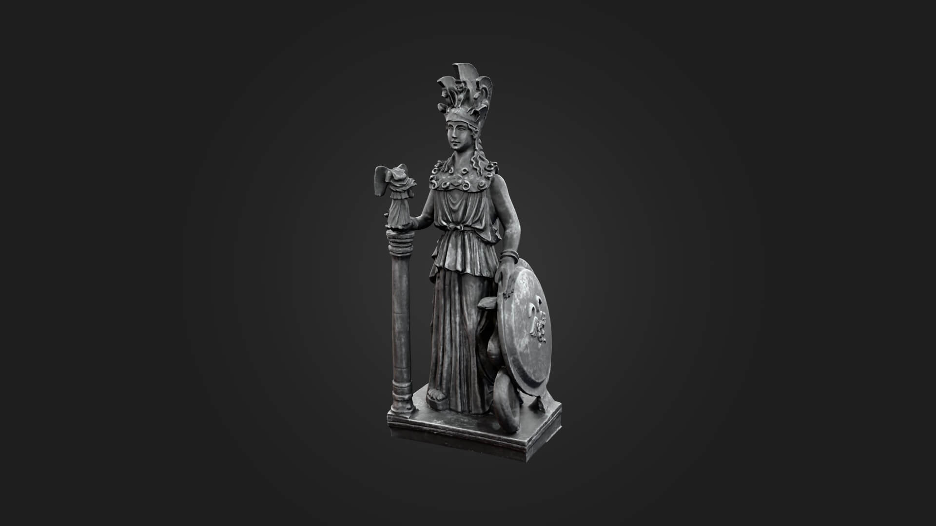 Statue of Athena 3D Model - Sculpture Monument & Game As 3D Model