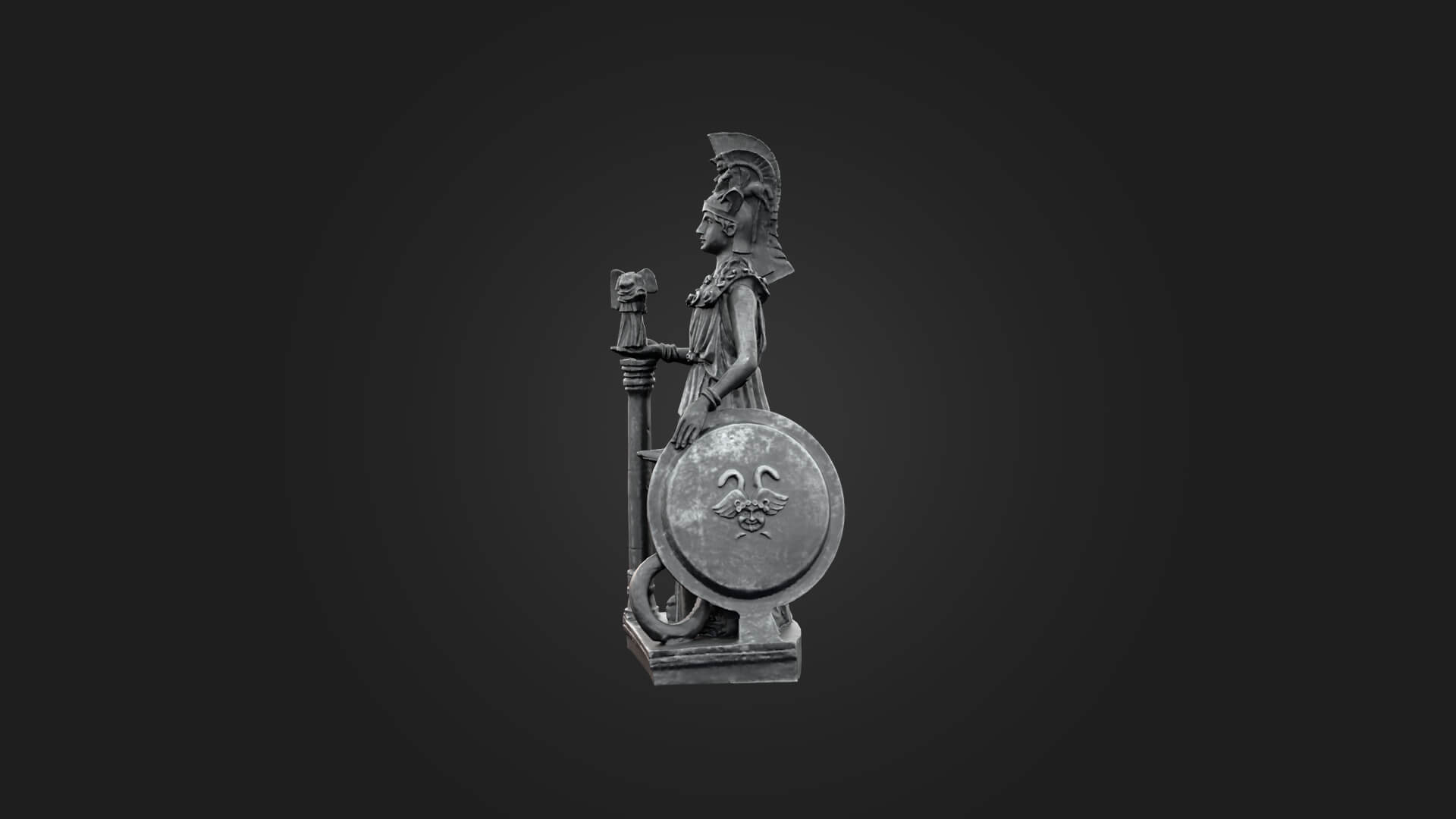 Statue of Athena 3D Model - Sculpture Monument &amp Game As 3D Model
