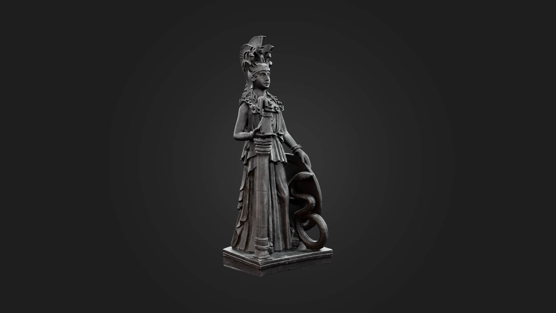 Statue of Athena 3D Model - Sculpture Monument &amp Game As 3D Model