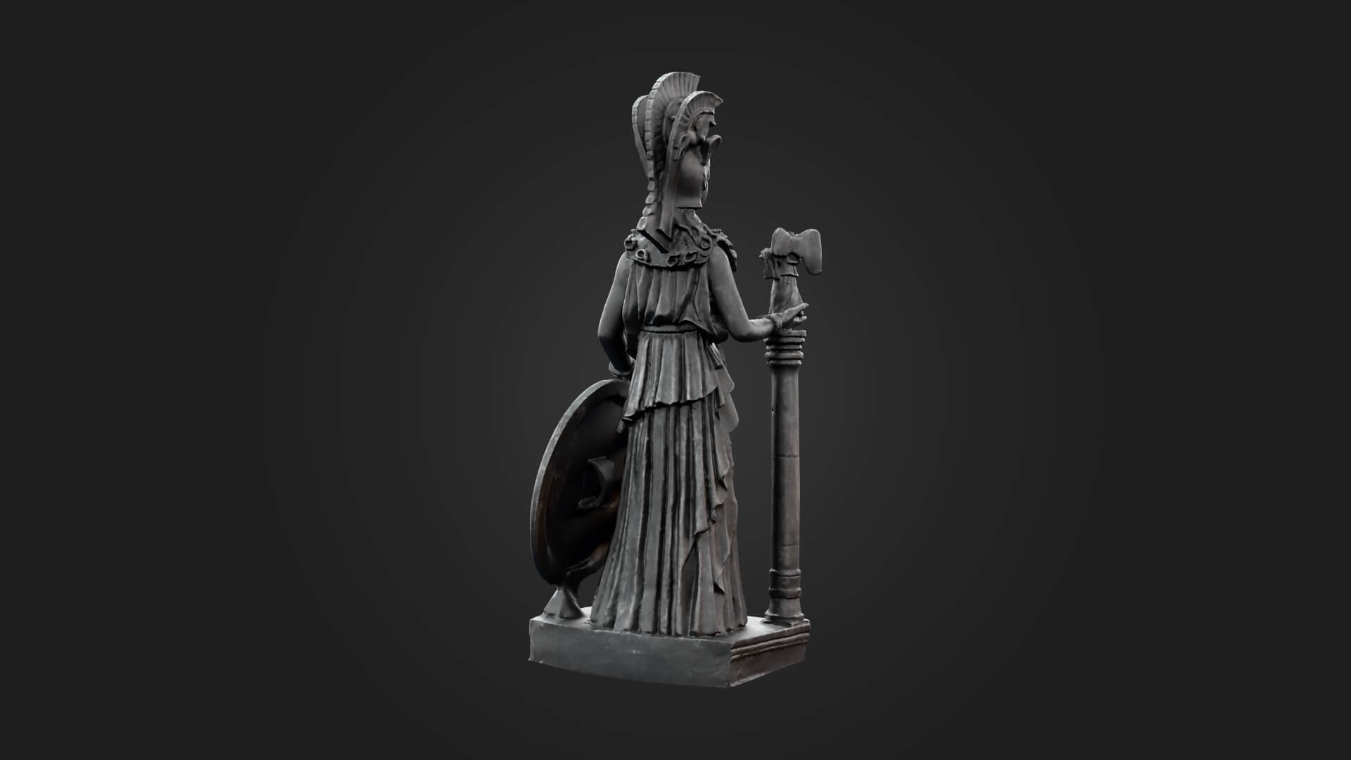 Statue of Athena 3D Model - Sculpture Monument & Game As 3D Model