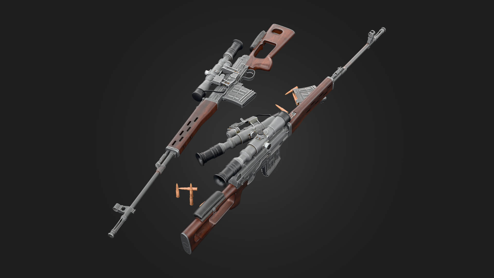 SVD Dragunov Sniper Rifle 3D Model Game Ready Weapon 3D Model