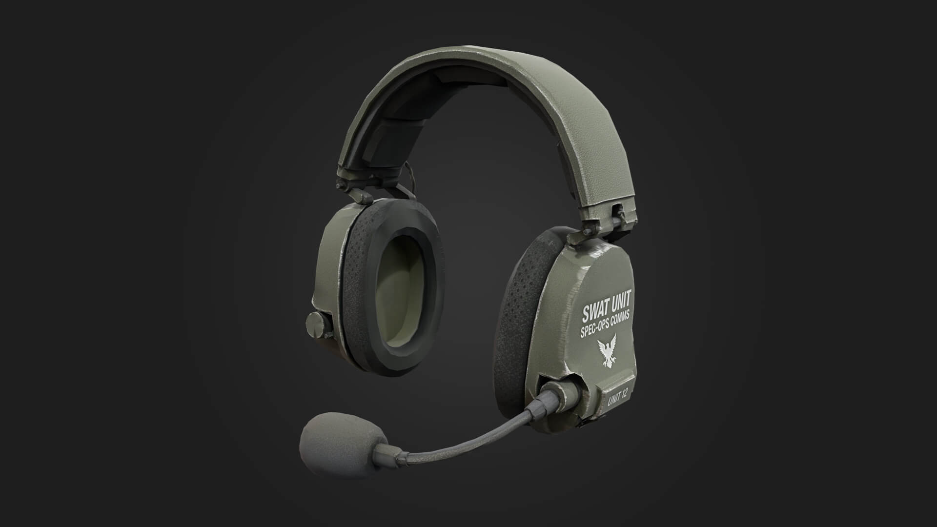 Tactical Headset 3D Model Game Ready Prop 3D Model