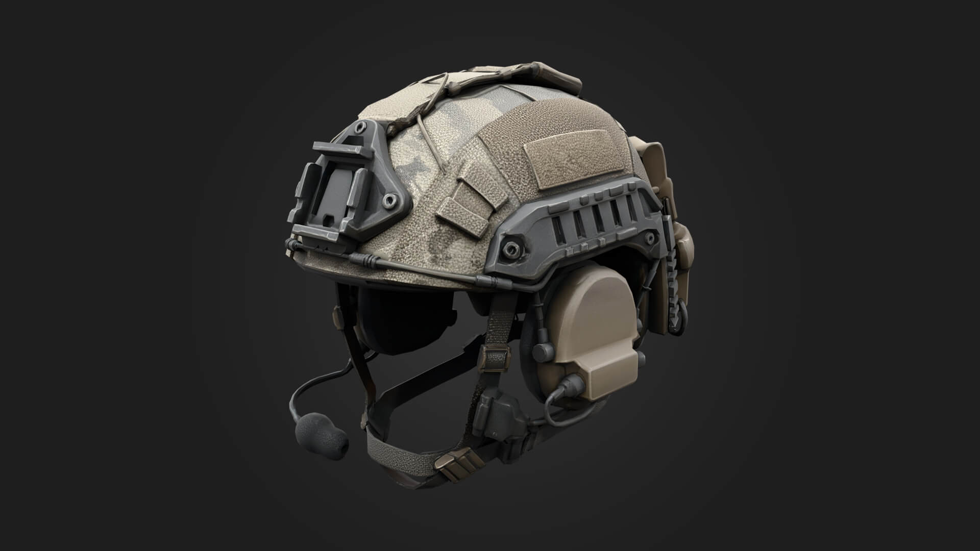 Tactical Helmet with Headset 3D Model Game Ready Prop 3D Model