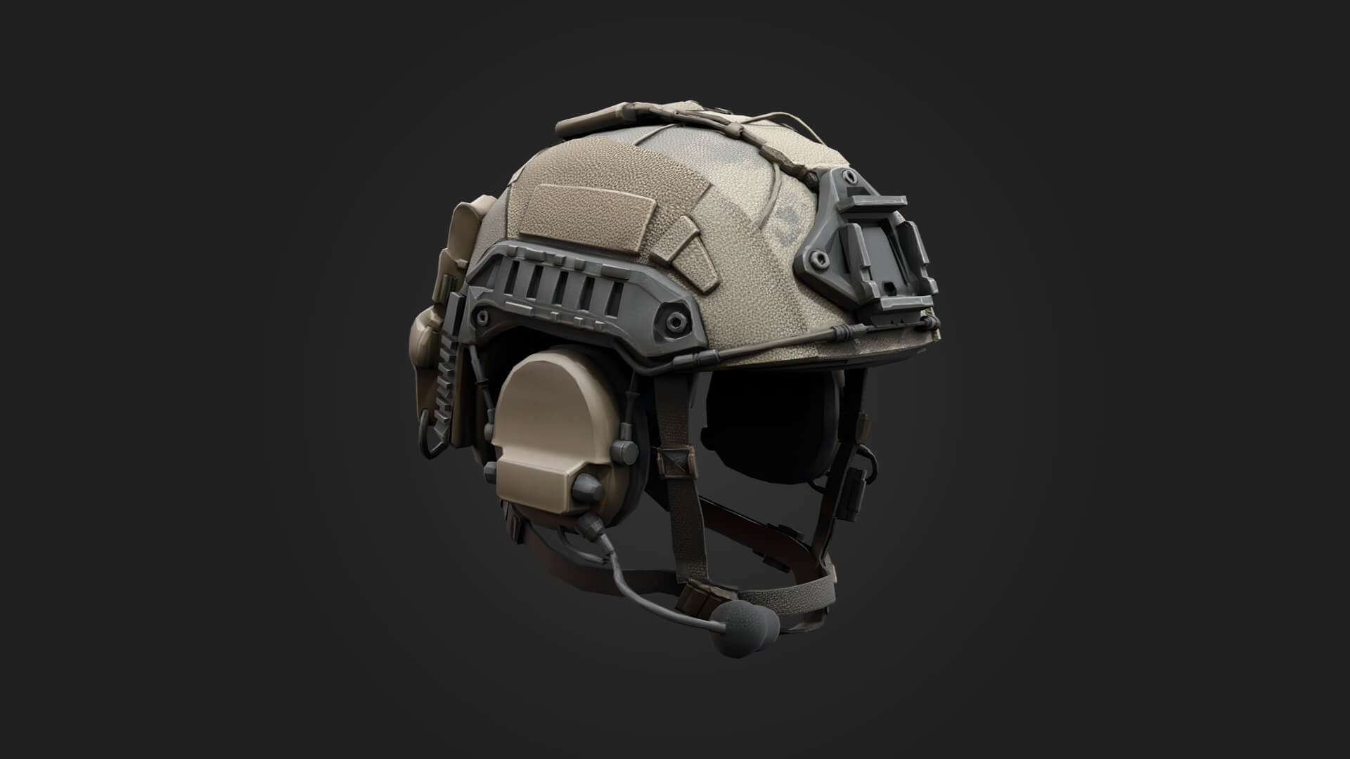 Tactical Helmet with Headset 3D Model Game Ready Prop 3D Model