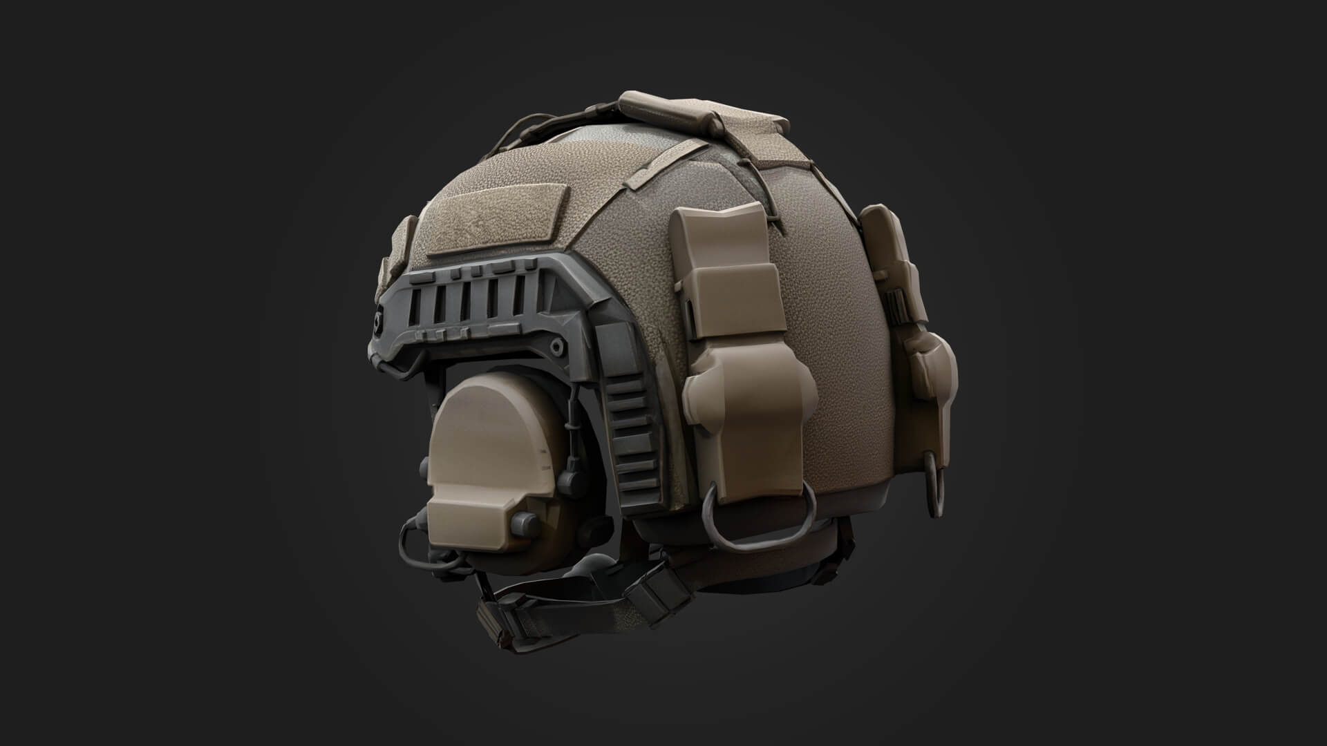 Tactical Helmet with Headset 3D Model Game Ready Prop 3D Model