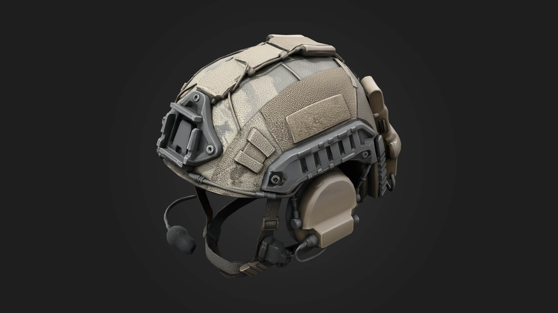 Tactical Helmet with Headset 3D Model Game Ready Prop 3D Model