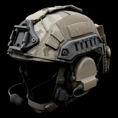 Tactical Helmet with Headset 3D Model Game Ready Prop
