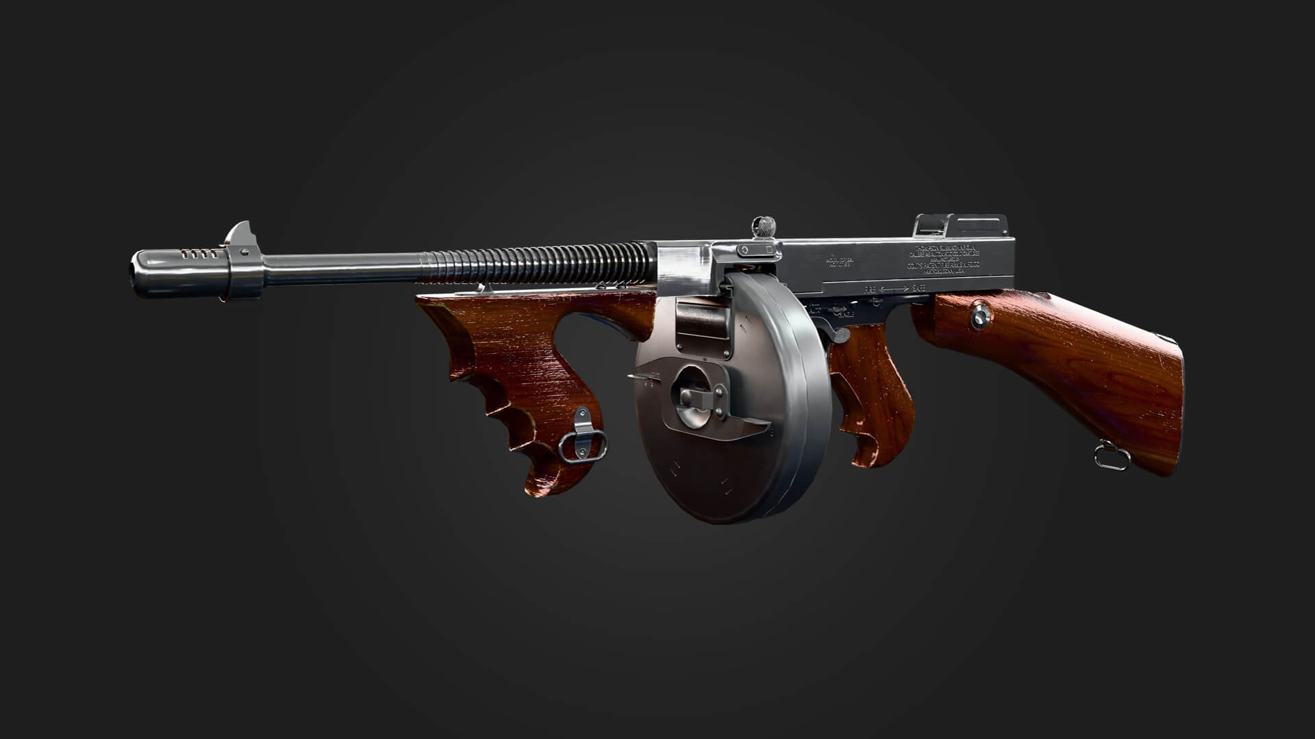 Tommy Gun Submachine Gun 3D Model Game Ready Weapon 3D Model