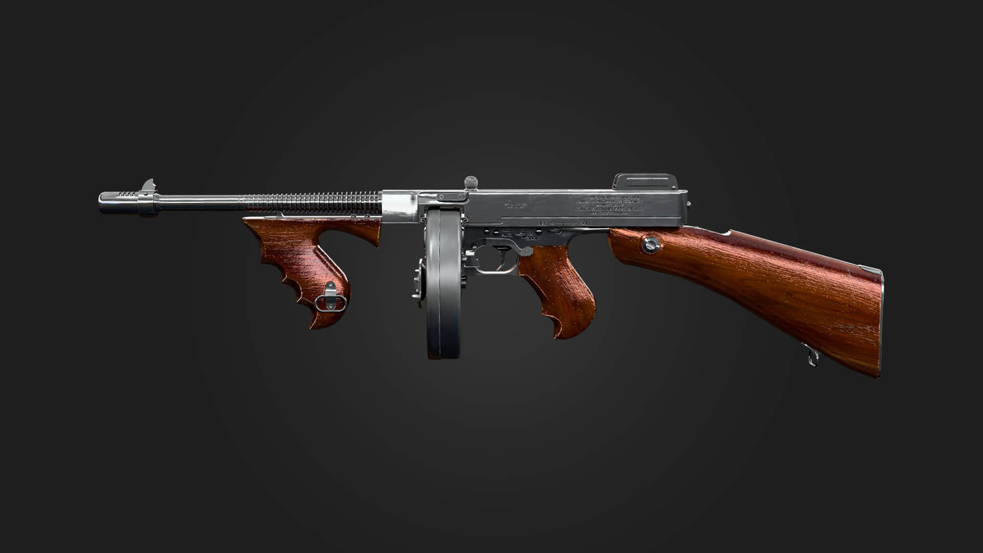 Tommy Gun Submachine Gun 3D Model Game Ready Weapon 3D Model