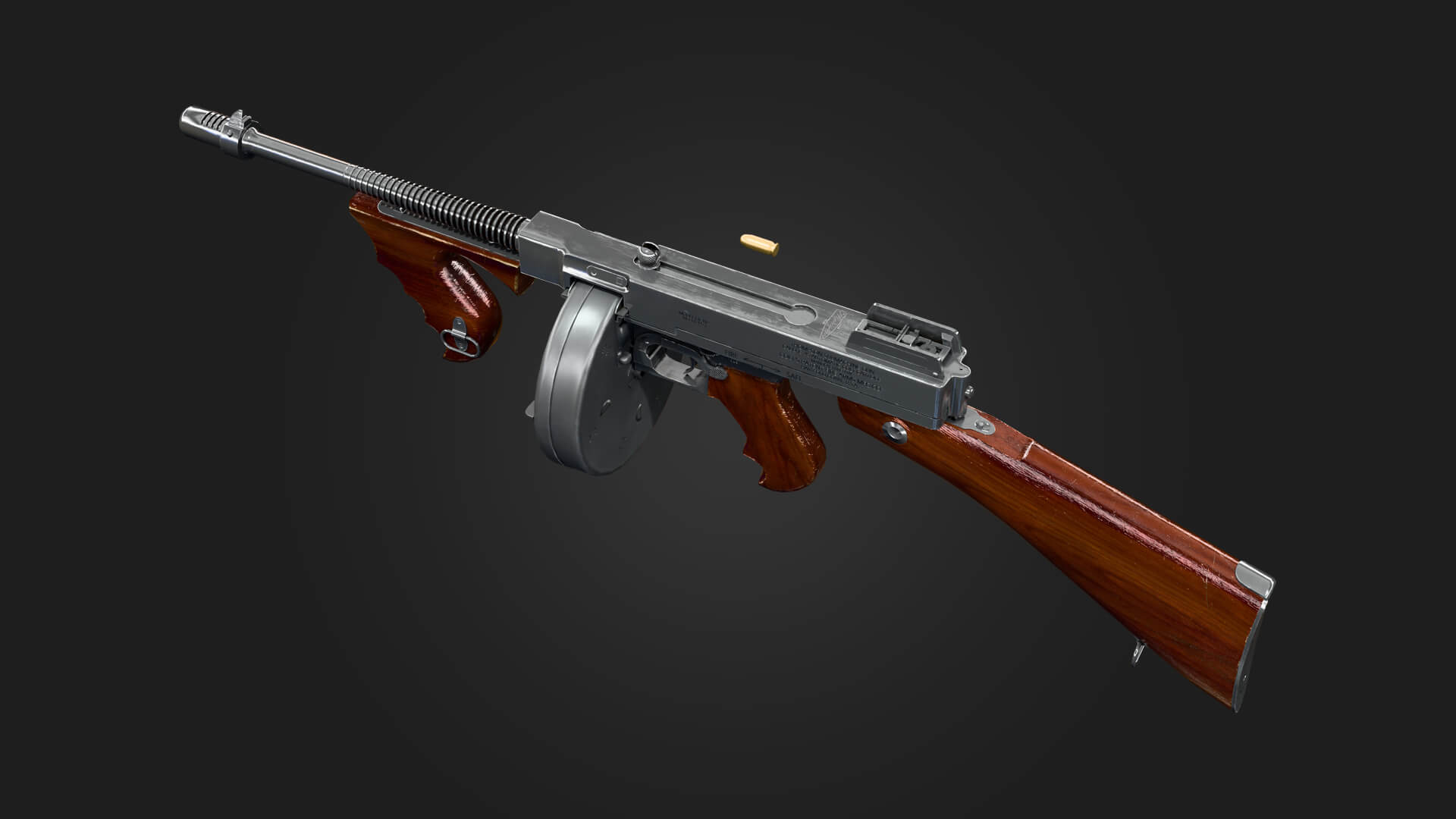Tommy Gun Submachine Gun 3D Model Game Ready Weapon 3D Model