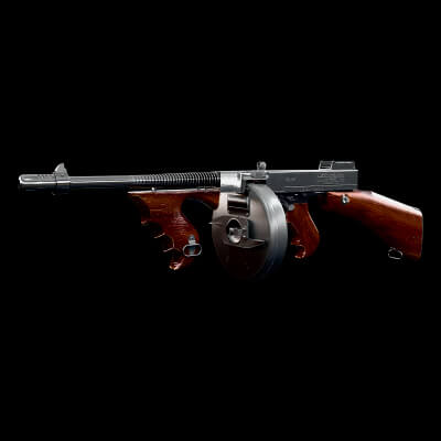 Tommy Gun Submachine Gun 3D Model Game Ready Weapon