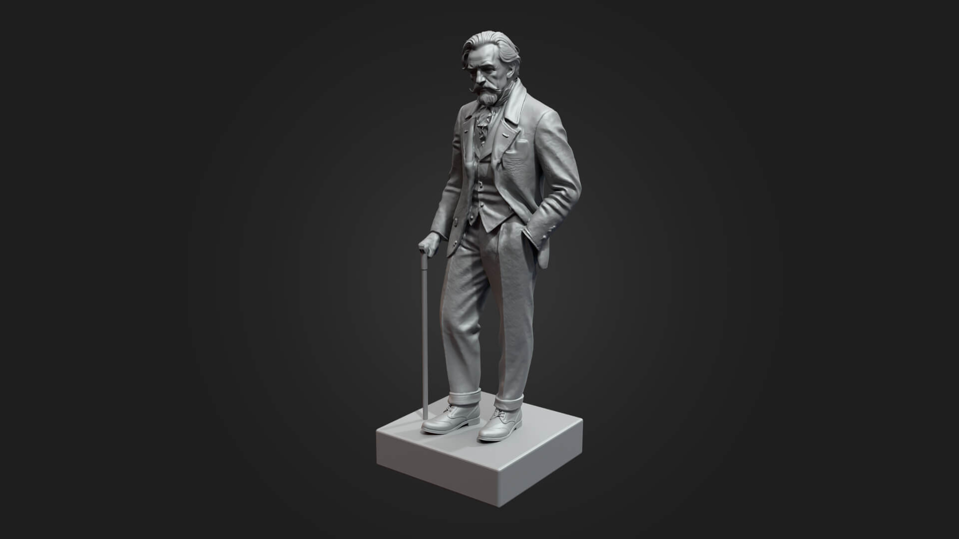 Victorial Man Staue Monument Statue 3D Scan Model 3D Model