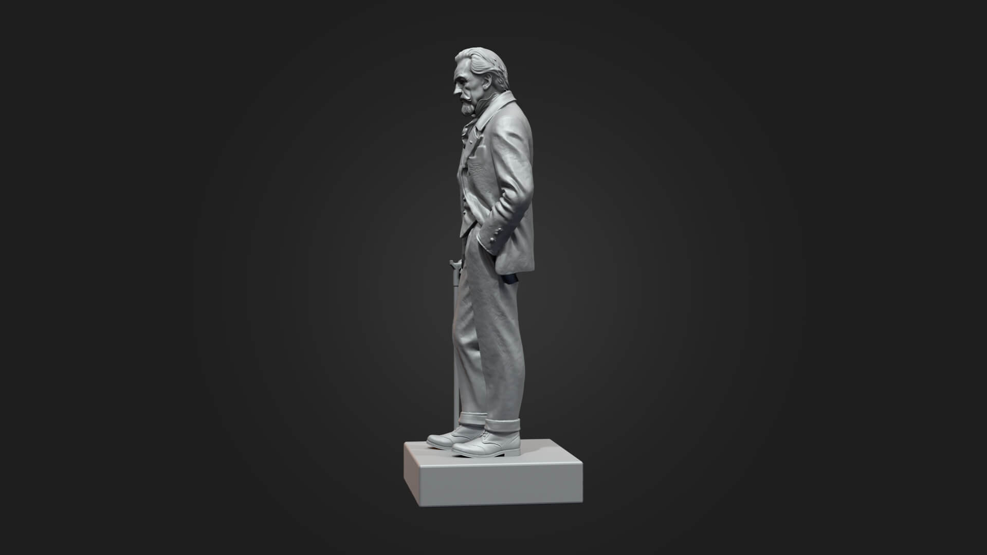 Victorial Man Staue Monument Statue 3D Scan Model 3D Model