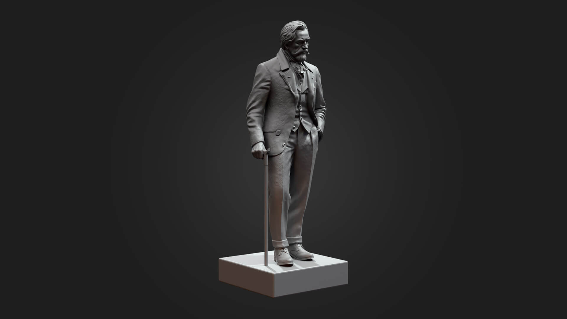 Victorial Man Staue Monument Statue 3D Scan Model 3D Model