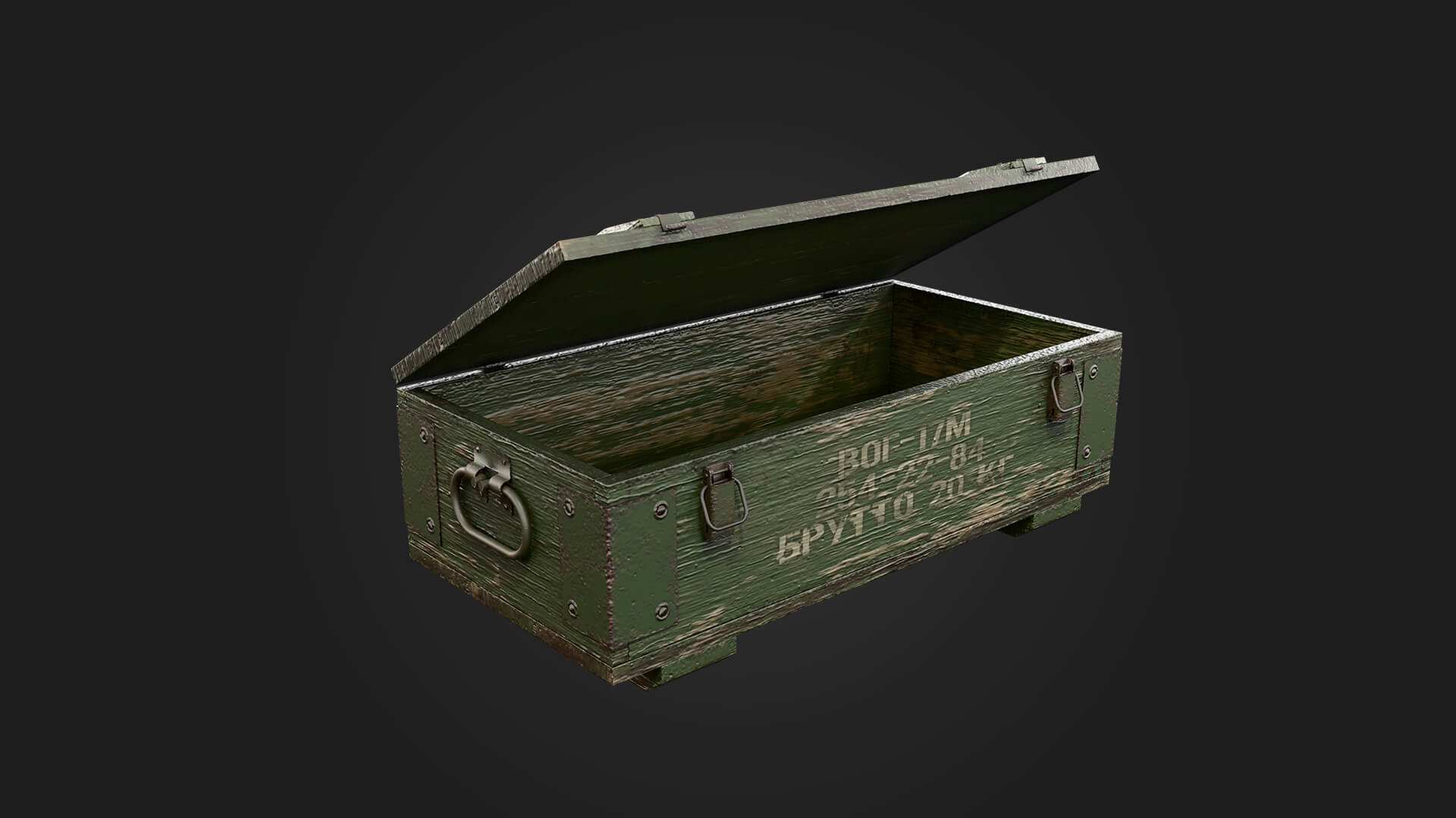 Wooden Military Box Military 3D Model Game Ready Prop 3D Model