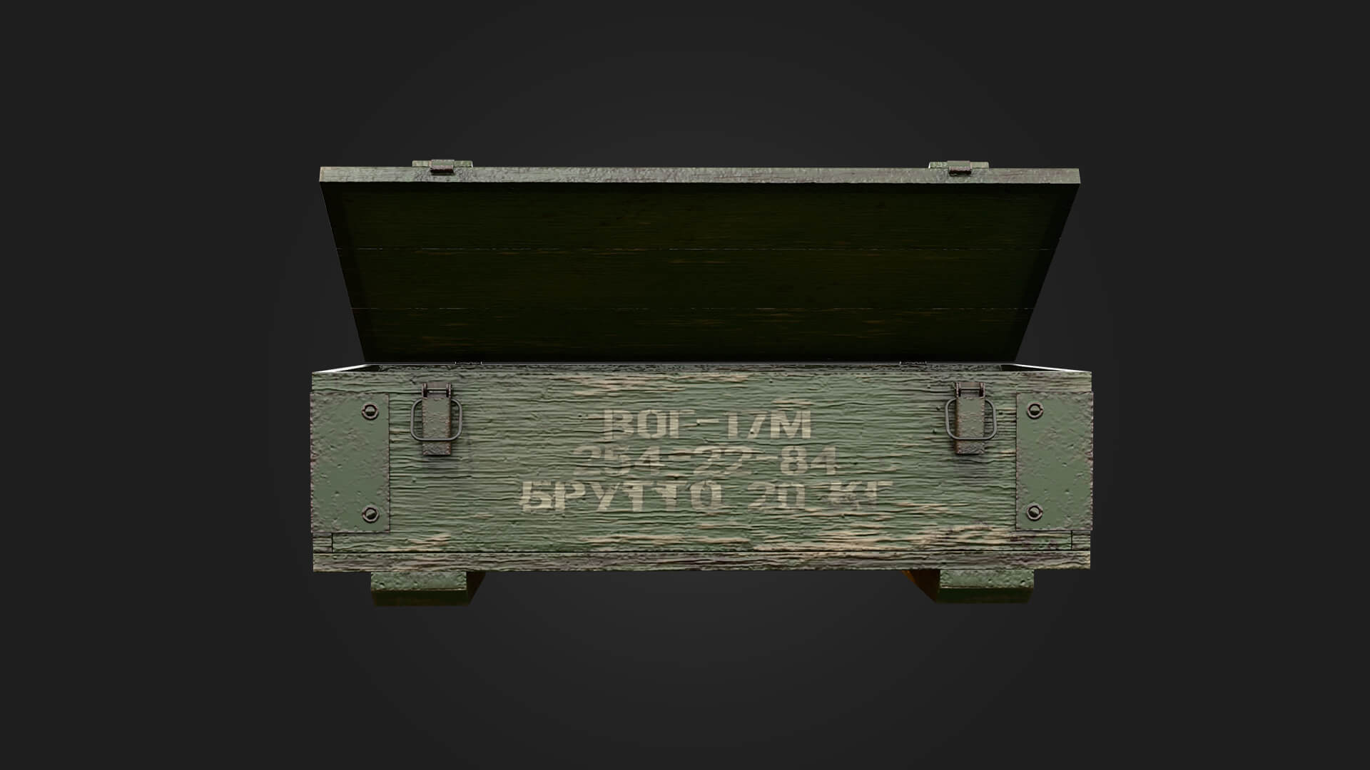 Wooden Military Box Military 3D Model Game Ready Prop 3D Model