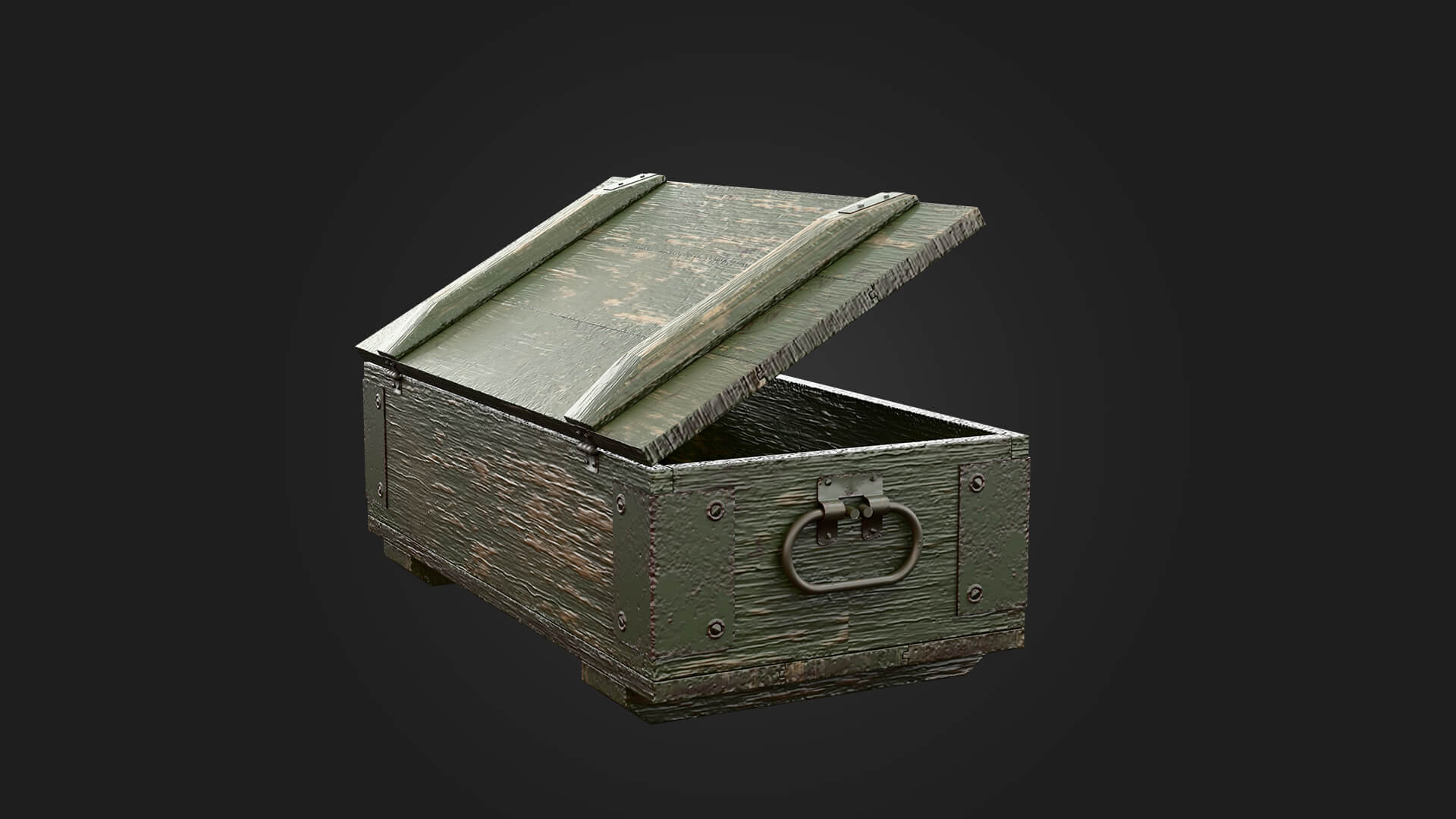 Wooden Military Box Military 3D Model Game Ready Prop 3D Model
