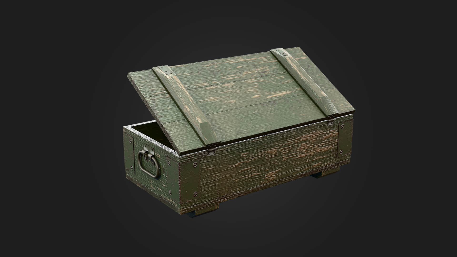 Wooden Military Box Military 3D Model Game Ready Prop 3D Model