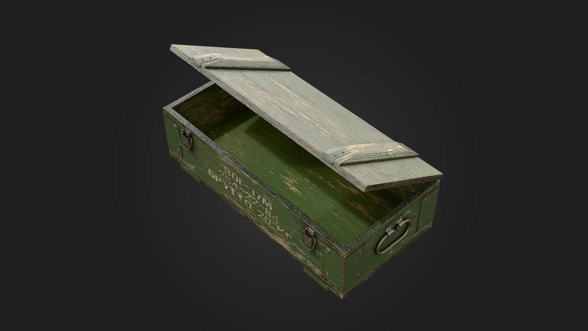 Wooden Military Box Military 3D Model Game Ready Prop 3D Model