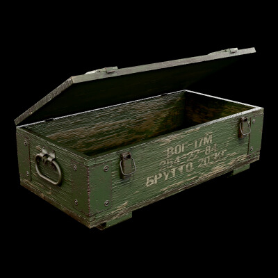 Wooden Military Box Military 3D Model Game Ready Prop
