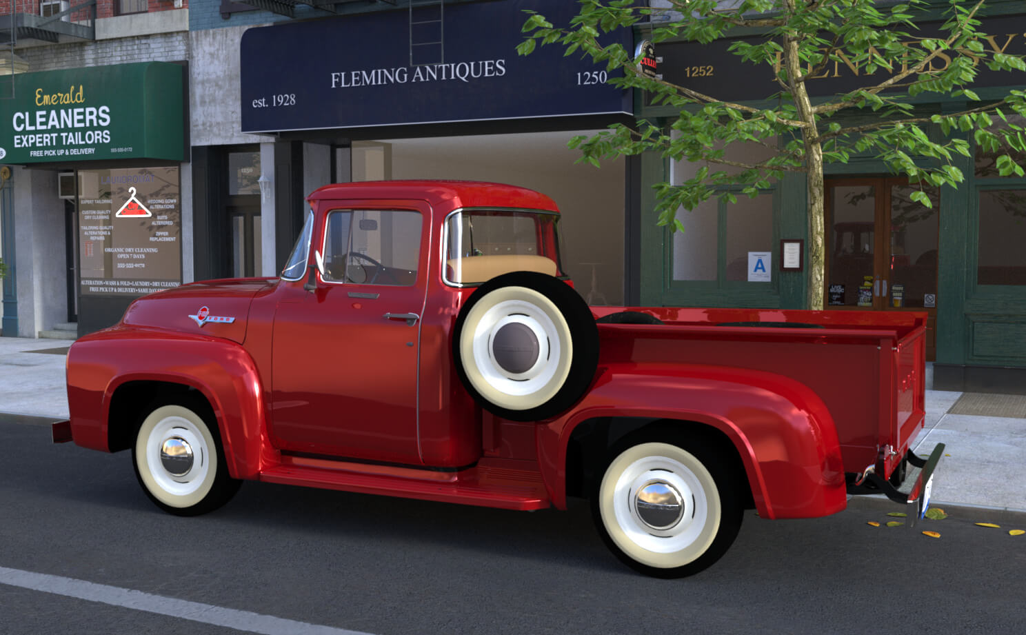 1956 Ford F100 Pickup 3D Render, Digital Artwork by doofus