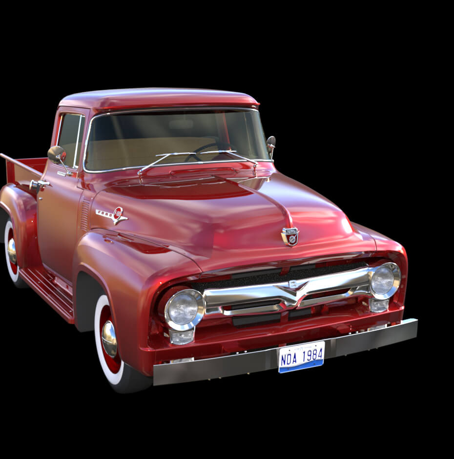 1956 Ford F100 Pickup 3D Render, Digital Artwork by doofus