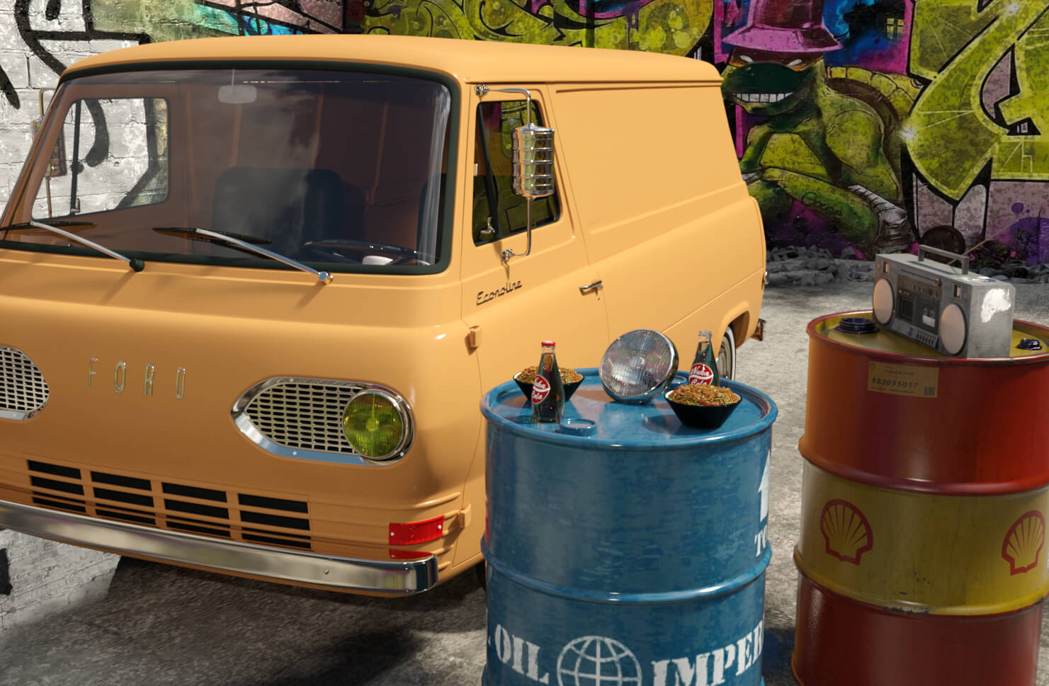 Cola Bottles 3D Render, Digital Artwork by doofus