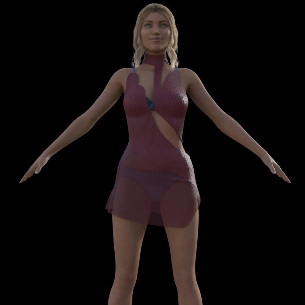 Diagonal Cut Dress for Genesis 8 Female Daz Content