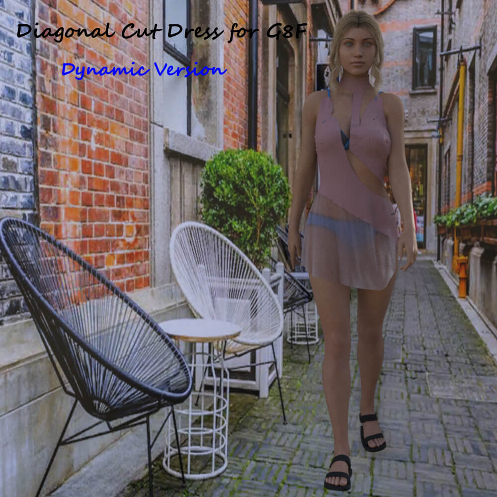 Diagonal Cut Dress for Genesis 8 Female Daz Content