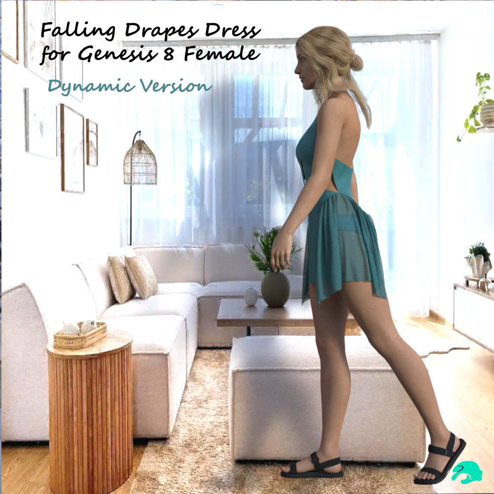 Falling Drapes Dress for Genesis 8 Female Daz Content