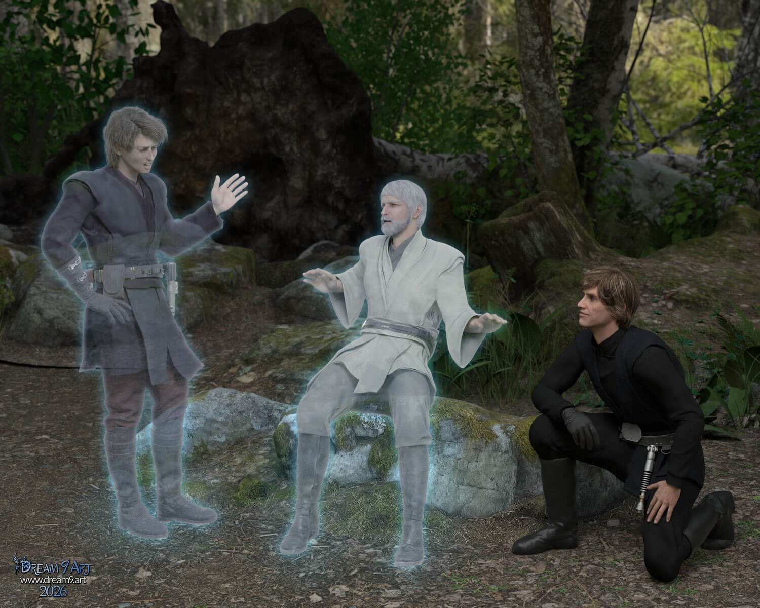 Tales of the Jedi 3D Render, Digital Artwork by dream9art