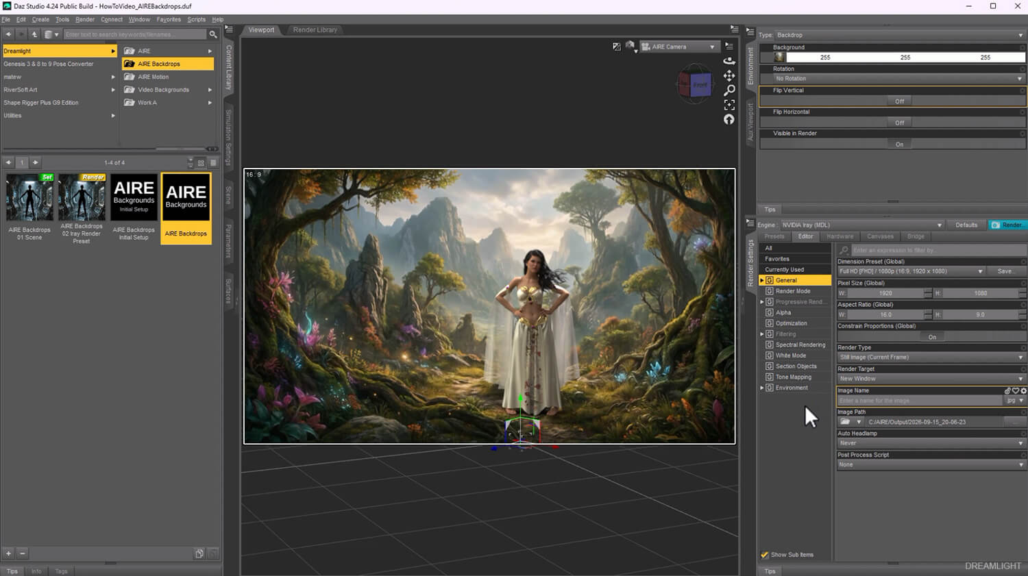 AIRE Backdrops - AI Backgrounds and HDR Lighting for DAZ Daz Content