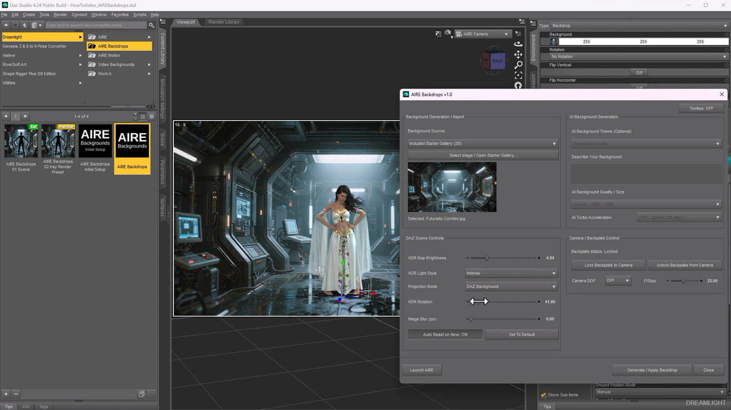 AIRE Backdrops - AI Backgrounds and HDR Lighting for DAZ Daz Content