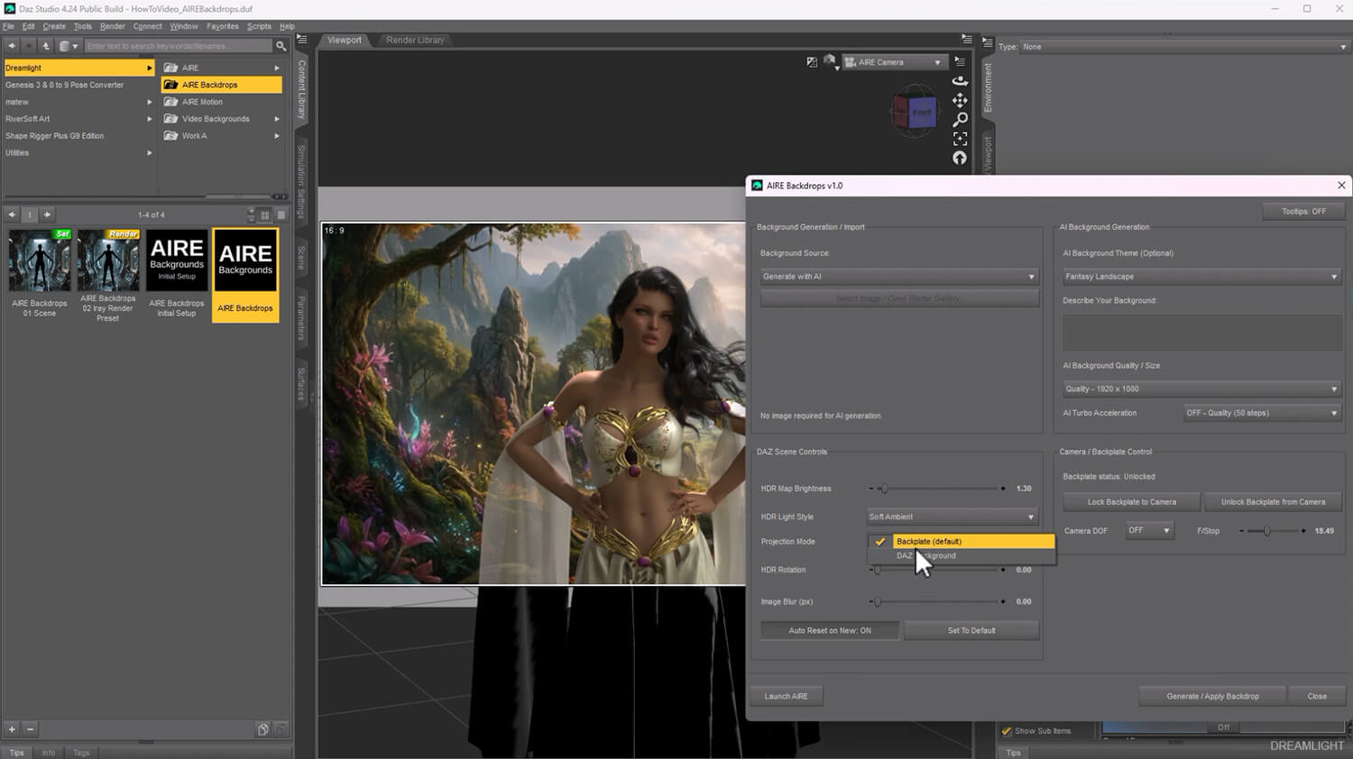 AIRE Backdrops - AI Backgrounds and HDR Lighting for DAZ Daz Content