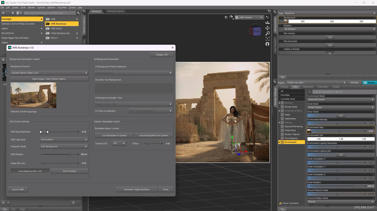 AIRE Backdrops - AI Backgrounds and HDR Lighting for DAZ Daz Content