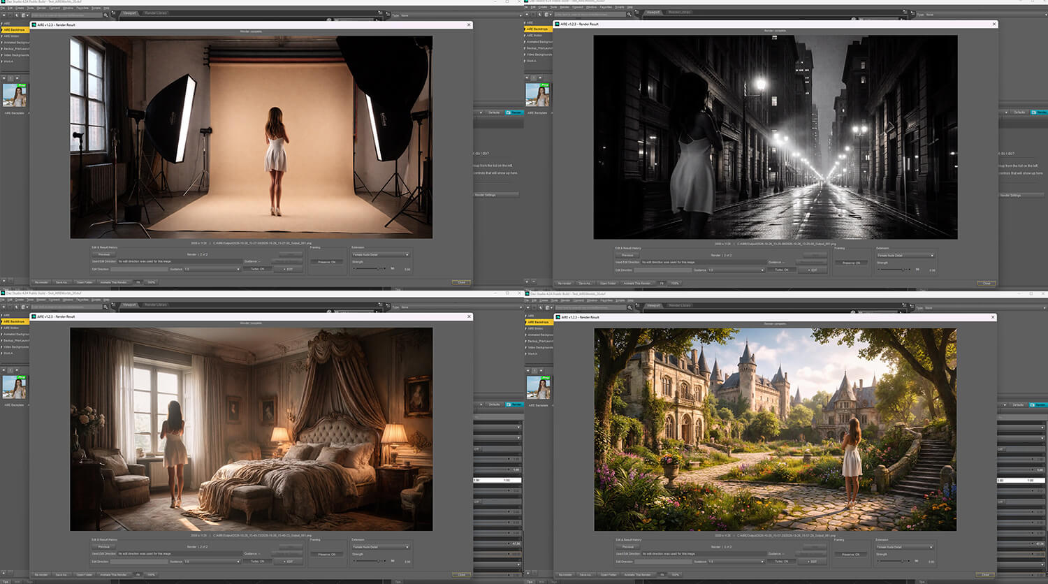 AIRE Backdrops - AI Backgrounds and HDR Lighting for DAZ Daz Content